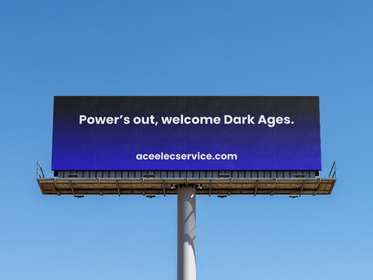 Ace Electric Service highway billboard mockup on I-40 Knoxville