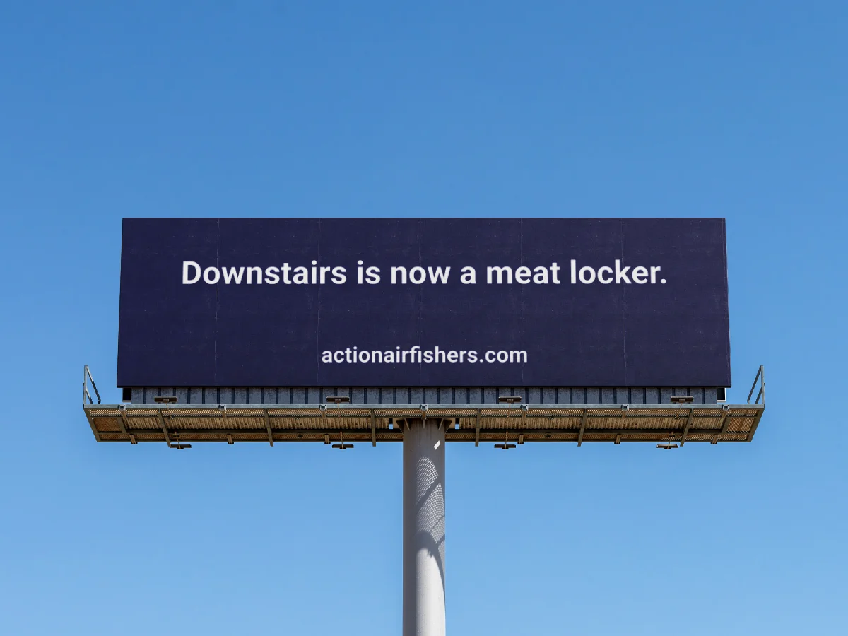 Action Air highway billboard mockup on I-69 Indianapolis