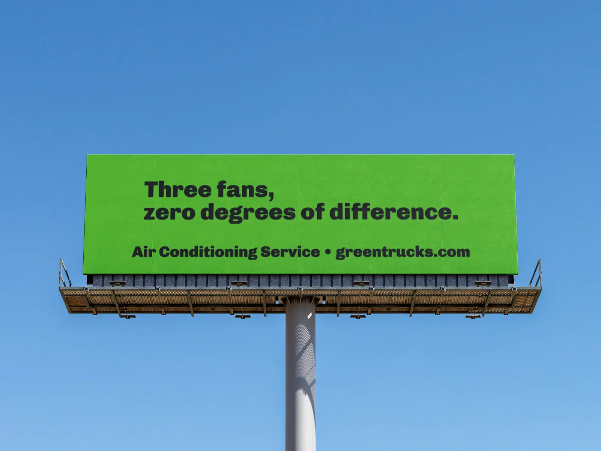 Air Conditioning Service highway billboard mockup on I-65 Nashville