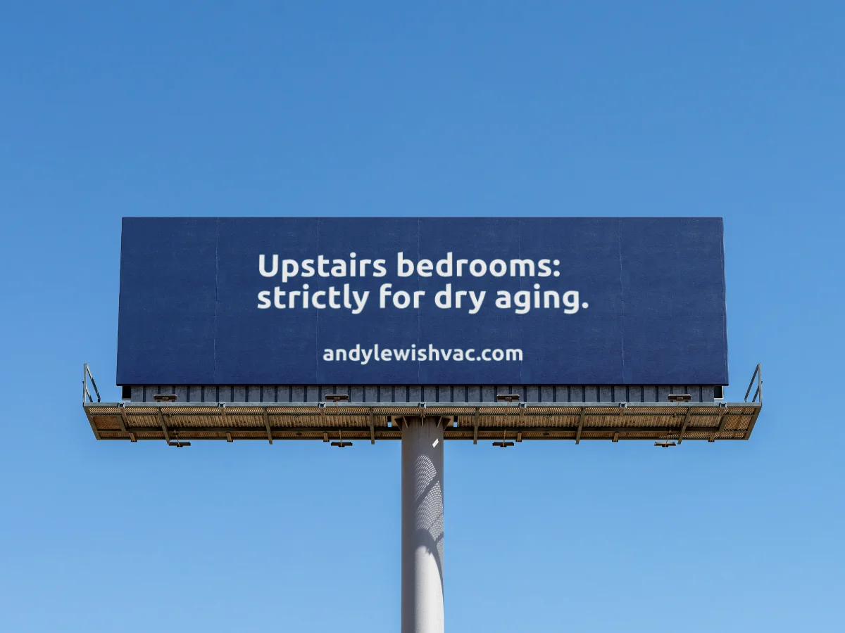 Andy Lewis Heating & Air billboard mockup on I-77 Charlotte