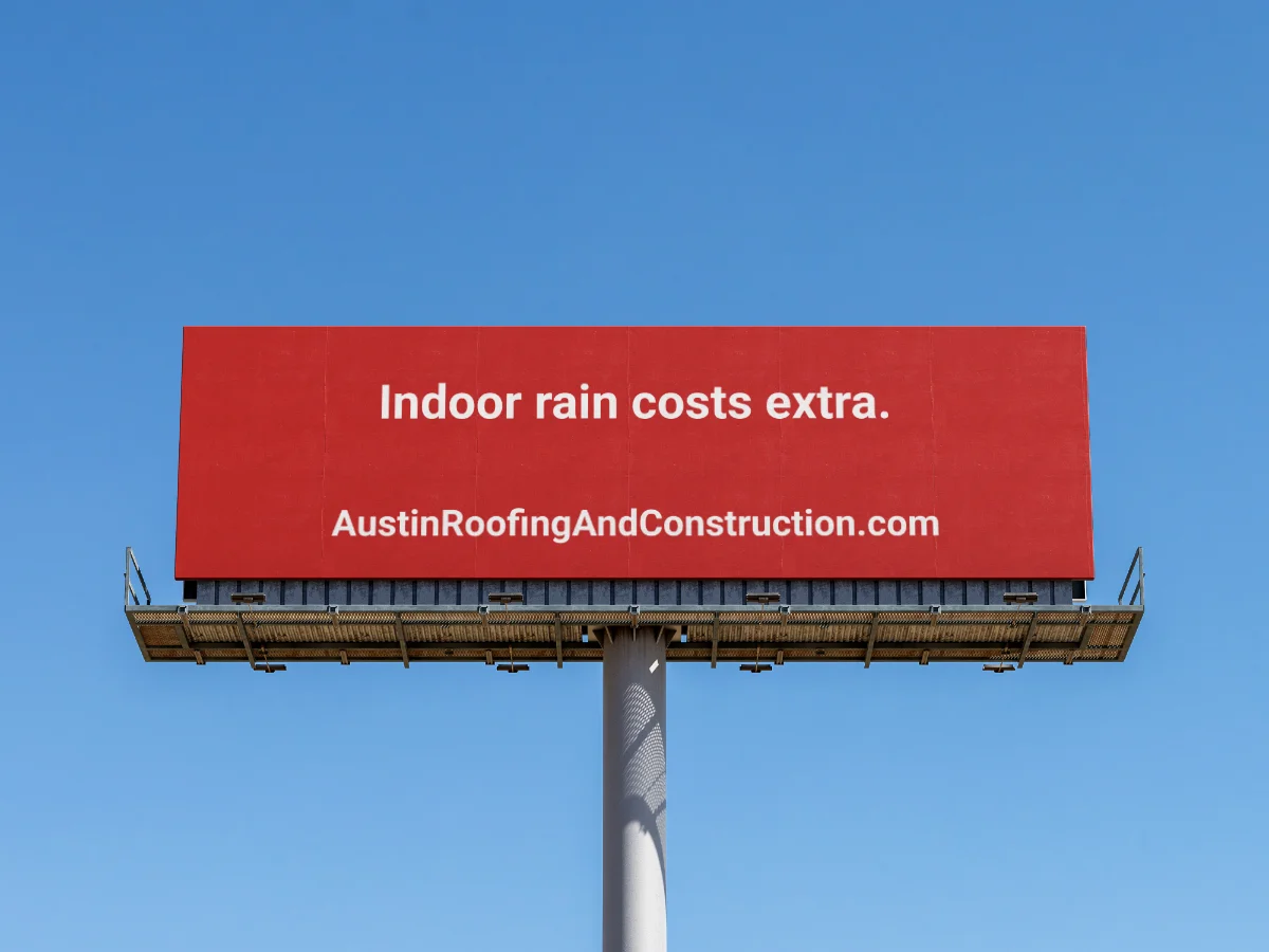 Austin Roofing and Construction highway billboard mockup on I-35 Austin