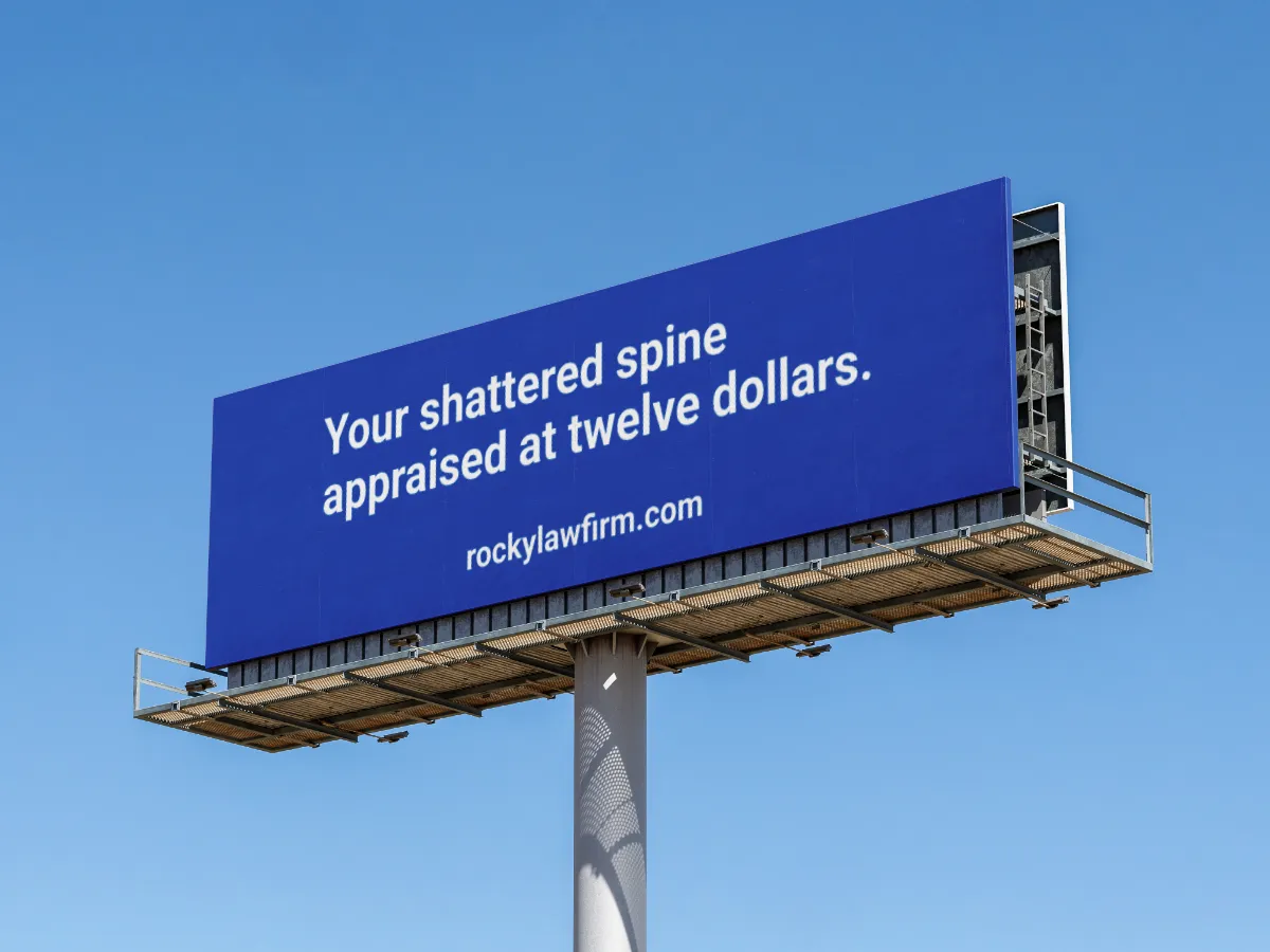 Rocky McElhaney Law Firm highway billboard mockup on I-65 Nashville